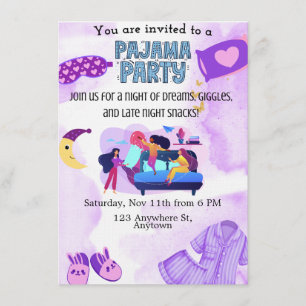 Invitation Modèle d'invitation à une soirée pyjama