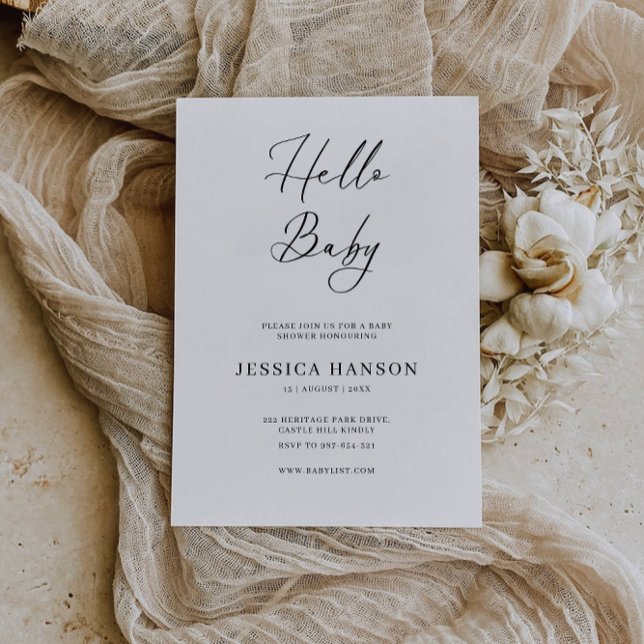 Invitation Modèle d'invitation au Baby shower minimal (Minimal Baby Shower Invitation Template)