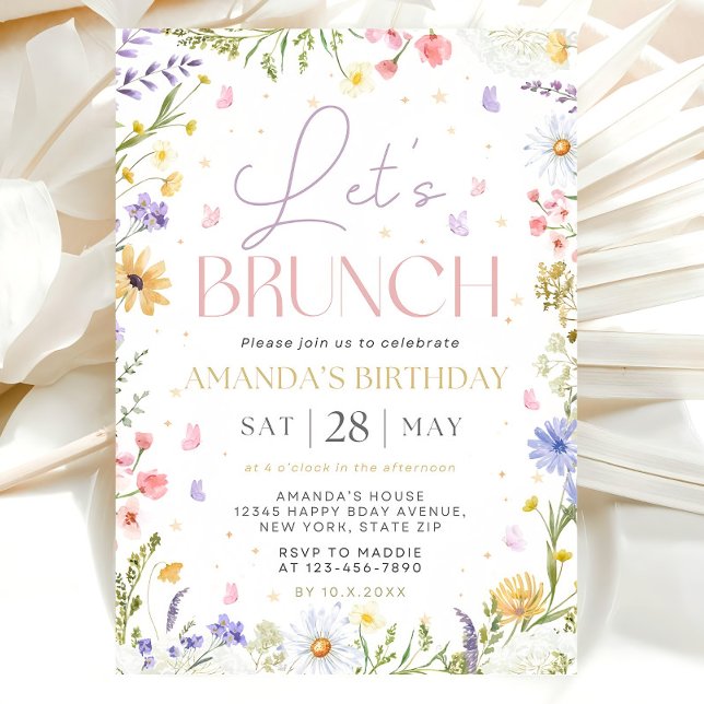 Invitation Modèle d'invitation au brunch, Naissance de Fleur  (Créateur téléchargé)