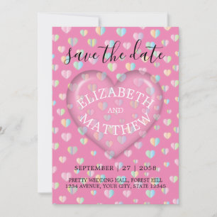 Invitation Modèle d'invitation avec cœur rose et taches