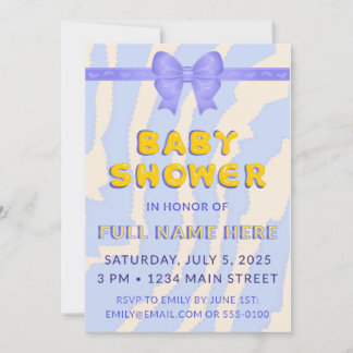 Invitation Modèle d'invitation baby shower recto verso