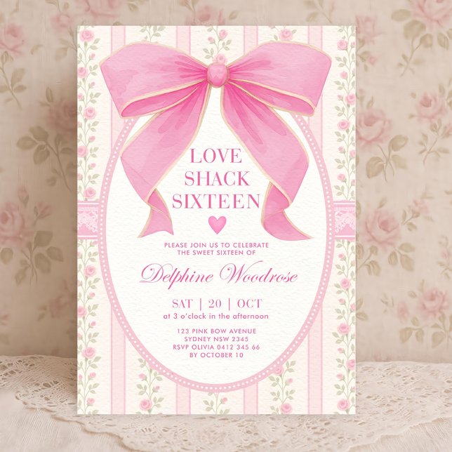 Invitation Modèle d'invitation Coquette Rose Arc-en-ciel pour (Créateur téléchargé)