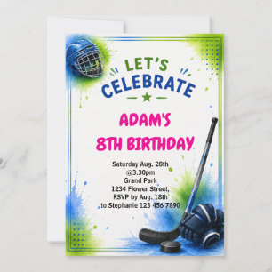 Invitation Modèle d'invitation d'anniversaire de hockey sur g