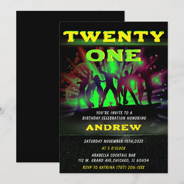 Invitation Modèle d'invitation d'anniversaire Hip Hop (Devant / Derrière)