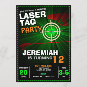 INVITATION MODELE D'INVITATION D'ANNIVERSAIRE LASER TAG