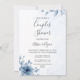 Invitation Modèle d'invitation de babille pour couples bleus