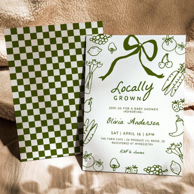 Invitation Modèle d'invitation de Baby shower cultivé localem (Créateur téléchargé)