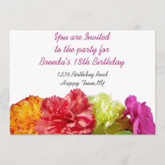Invitation Modèle d'invitation de Carnations