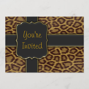 Invitation Modèle d'invitation de fête à motif léopard