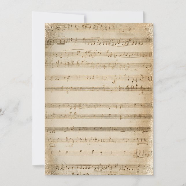 Invitation Modèle d'invitation de feuille de musique vintage  (Devant)