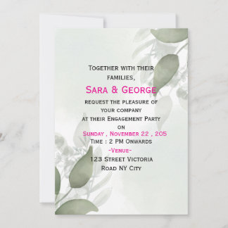 Invitation Modèle d'invitation de fiançailles élégant