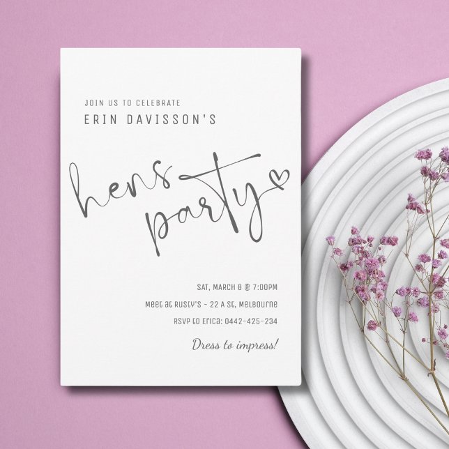 Invitation Modèle d'invitation de la soirée des poules simple (Créateur téléchargé)