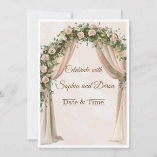 Invitation Modèle d'invitation de mariage à arche florale élé