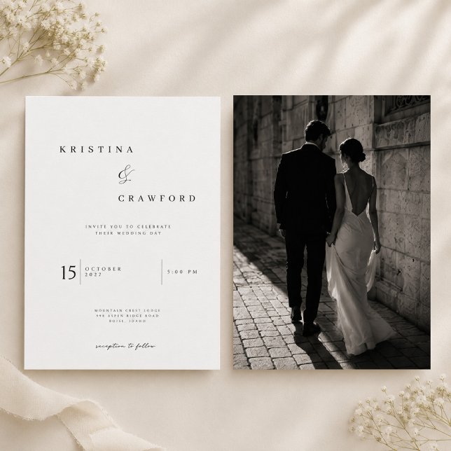 Invitation Modèle d'invitation de mariage à l'esperluette élé (Créateur téléchargé)