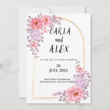 Modèle d'invitation de mariage aux fleurs sauvages