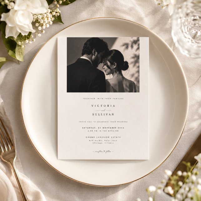 Invitation Modèle d'invitation de mariage avec photo luxueux. (Créateur téléchargé)