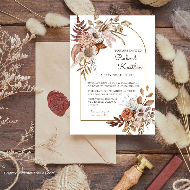 Invitation Modèle d'invitation de mariage Boho  (Rustic Charm  Boho Wedding Invites)