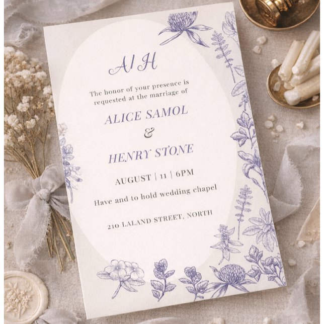 Invitation Modèle d'invitation de mariage botanique élégant (Créateur téléchargé)