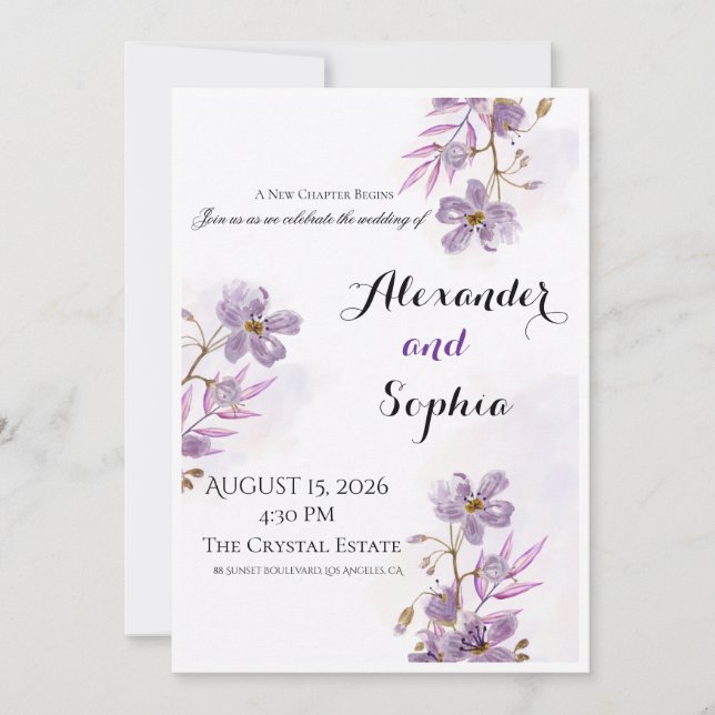 Invitation Modèle d'invitation de mariage de luxe | Or élégan (Devant)