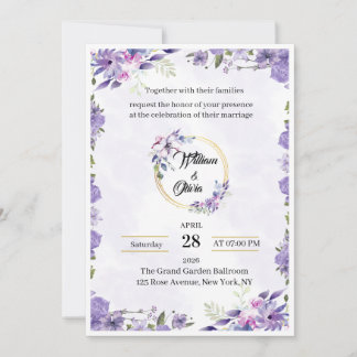 Invitation Modèle d'invitation de mariage élégant et luxueux