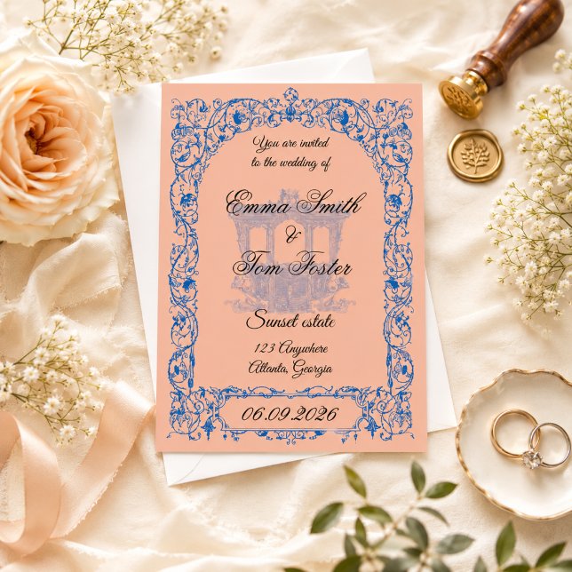 Invitation Modèle d'invitation de mariage élégant et vintage  (Créateur téléchargé)