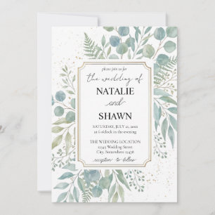 Invitation Modèle d'invitation de mariage Elegant Greenery