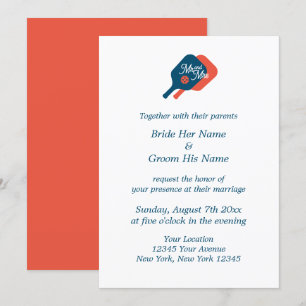 Invitation Modèle d'invitation de mariage élégant pickleball