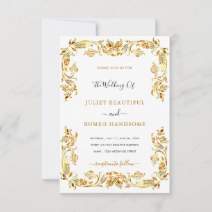 Invitation Modèle d'invitation de mariage encadré de fleurs d