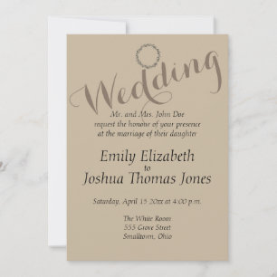 Invitation Modèle d'invitation de mariage personnalisé simple
