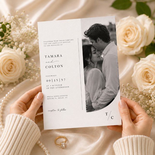 Invitation Modèle d'invitation de mariage photo avec Arche Él (Créateur téléchargé)