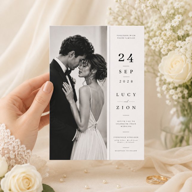 Invitation Modèle d'invitation de mariage photo élégant. (Créateur téléchargé)