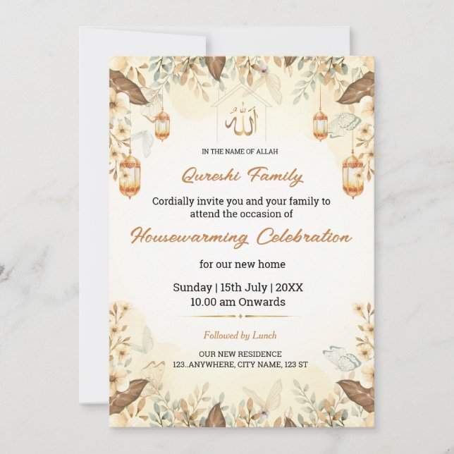 Invitation Modèle d'invitation de pendaison de crémaillère mu (Devant)