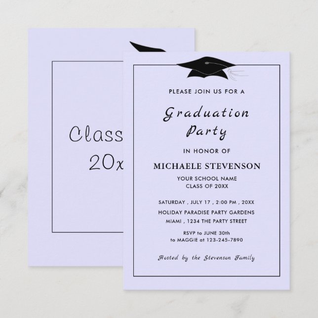 Invitation Modèle d'invitation de remise de diplôme à personn (Devant / Derrière)