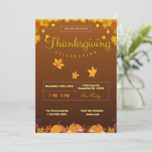 Modèle d'invitation de Thanksgiving (modifiable)