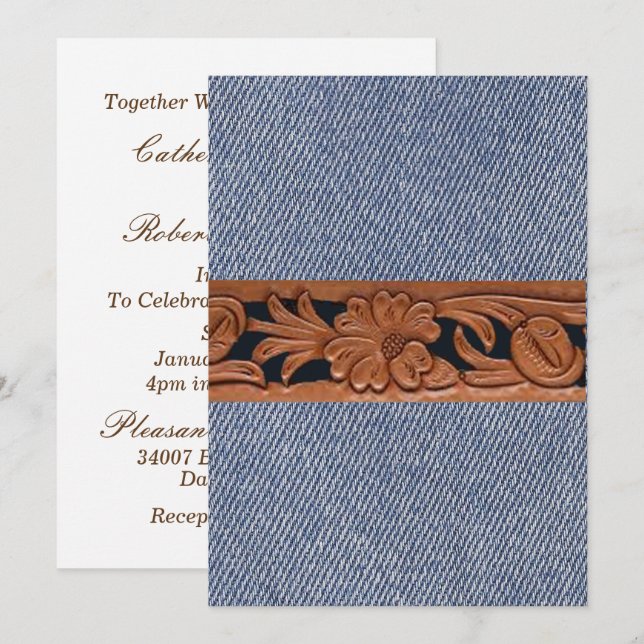 Invitation Modèle d'invitation Denim et Leather Western Belt (Devant / Derrière)