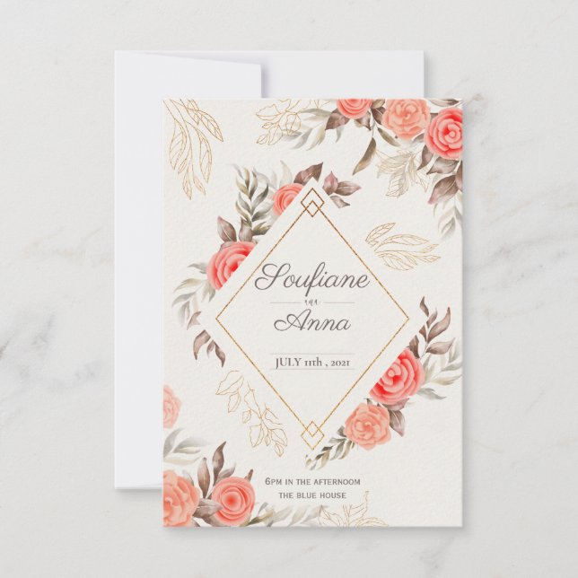 Invitation modèle d'invitation fiançailles (Devant)