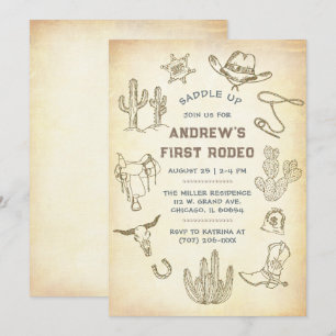 Invitation Modèle d'invitation First Rodeo Vintage