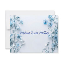 Modèle d'invitation floral bleu élégant