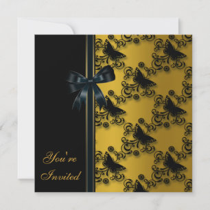 Invitation Modèle d'invitation Gold Butterfly All Occasion