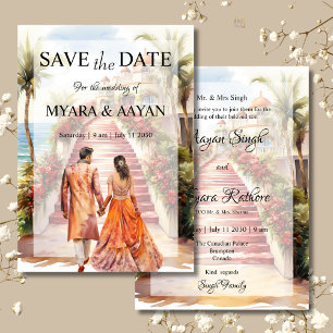 Invitation Modèle d'invitation Indian Beach Save the Date