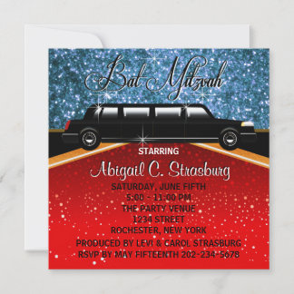Invitation Modèle d'invitation Limo Star de Cinéma Glitz Glam