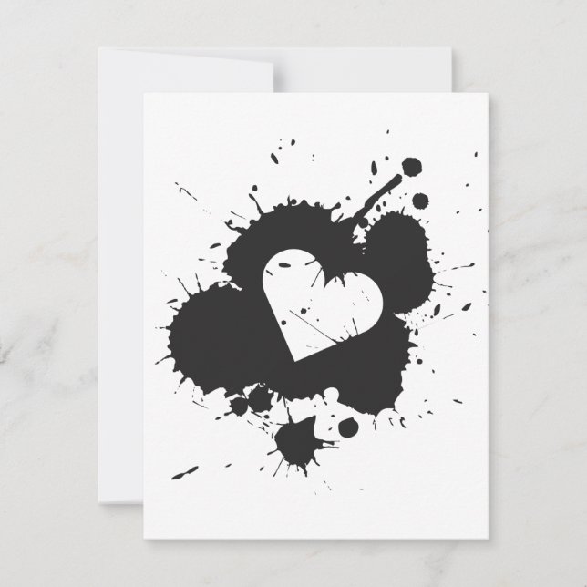 Invitation Modèle d'invitation (mariage) Splatter Heart 1 (Devant)