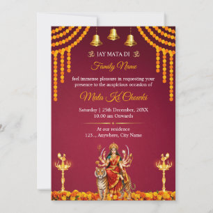 Invitation Modèle d'invitation Mata Ki Chowki
