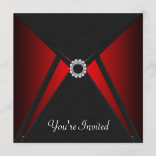 Invitation Modèle d'invitation noir rouge pour toutes occasio