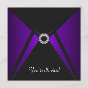Invitation Modèle d'invitation noir violet pour toutes occasi