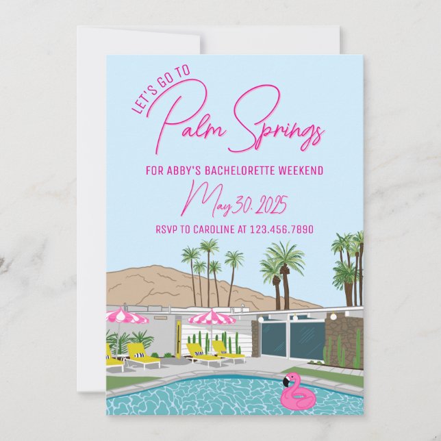 Invitation Modèle d'invitation Palm Springs Mid-Century (Devant)