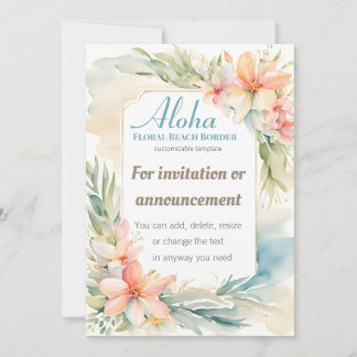 Invitation Modèle d'invitation Plage Fleur Tropicale