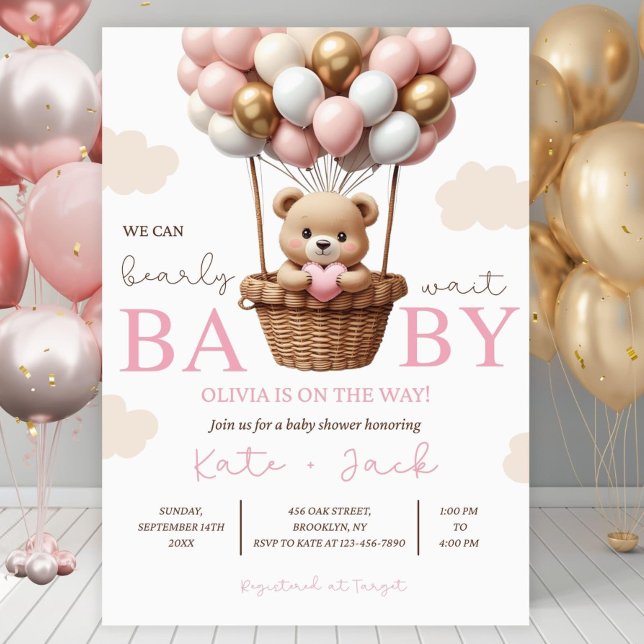 Invitation Modèle d'invitation pour Baby Shower Fille Numériq (Créateur téléchargé)