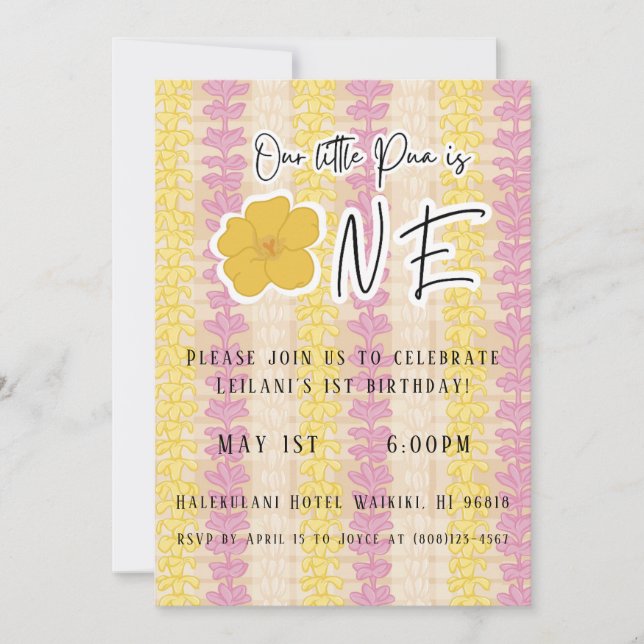 Invitation Modèle d'invitation pour le 1er anniversaire de no (Devant)
