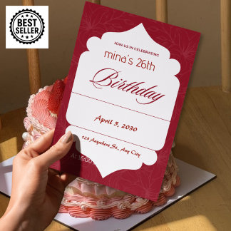 Invitation modèle d'invitation pour les 26 ans des filles